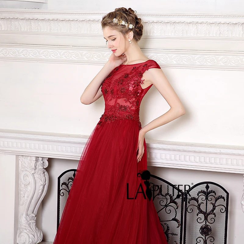 Женское вечернее платье бордового цвета недорогие платья для выпускного вечера
