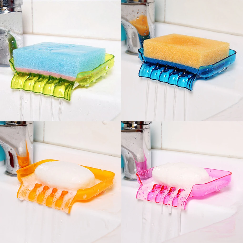 

Kitchen Bathroom Sucker Sponge Storage Rack Soap Holder Draining Rack 4 Colors