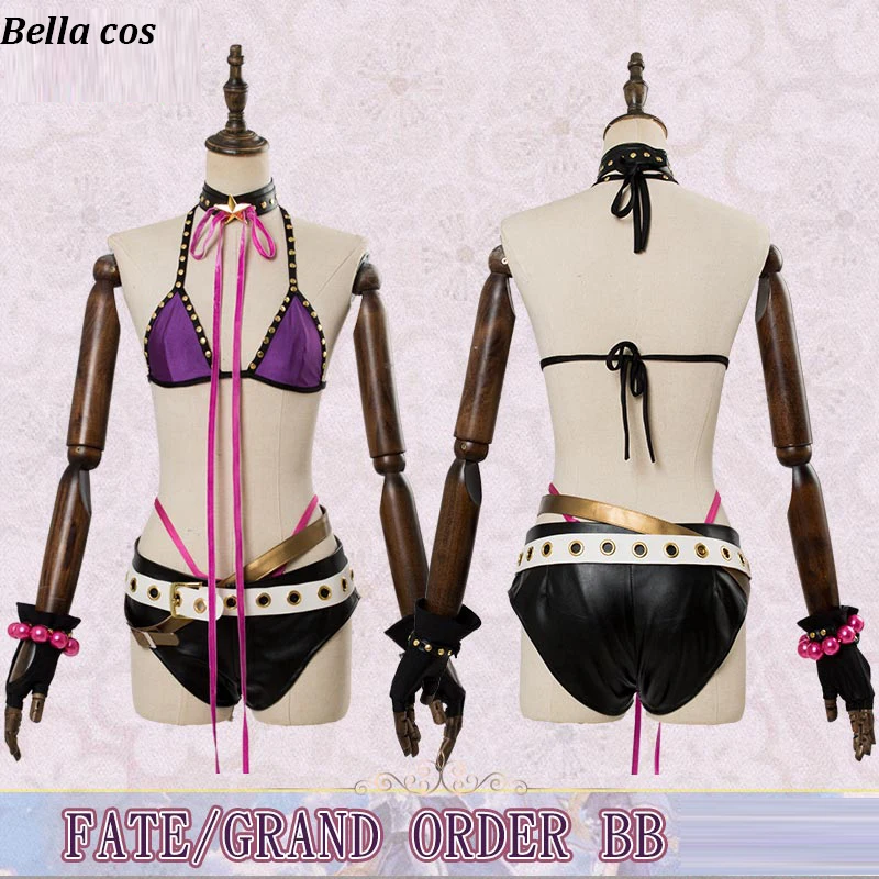 Fate Grand Order BB Косплей cstume женские сексуальные фиолетовые бикини Костюмы Купальник