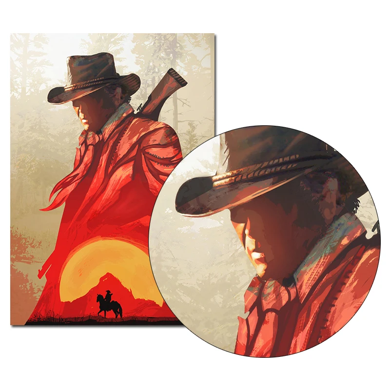 Холщовый постер Red Dead выкуп 2 настенный художественный принт картина обои 20x30 60x90