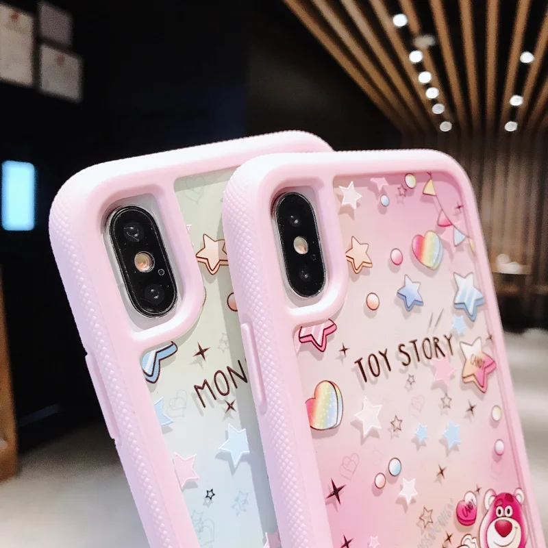 Милый мультфильм 3D тиснение для iphone 11 pro Max анти-осень чехол для iphone 7 8 Plus X XR XS MAX чехол для телефона акриловая задняя крышка
