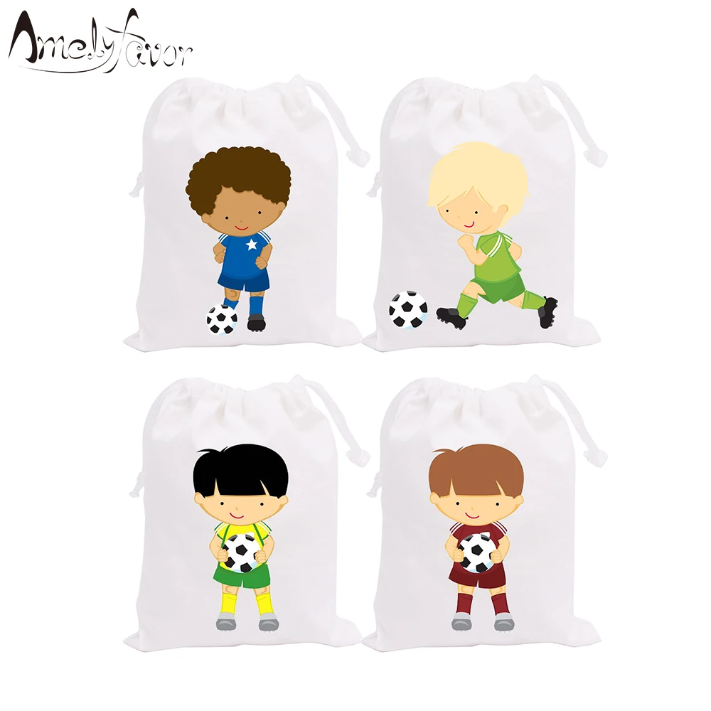 

Sports Theme Party Favor Bags Football Boys Players Sports Meeting Birthday Event Candy Bags Gift Bags Party Container Supplies