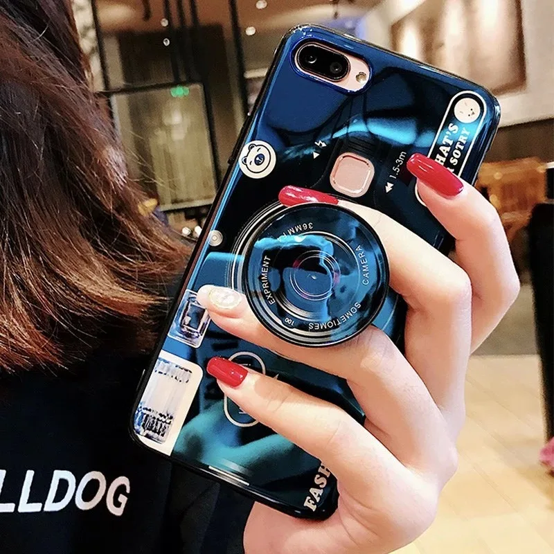 For Mi 6 5X A1 note 5 pro mix 2 3 8 SE max A2 6X 7 proBlue ray 3D Camera Phone Silicone Soft Case+Stand |