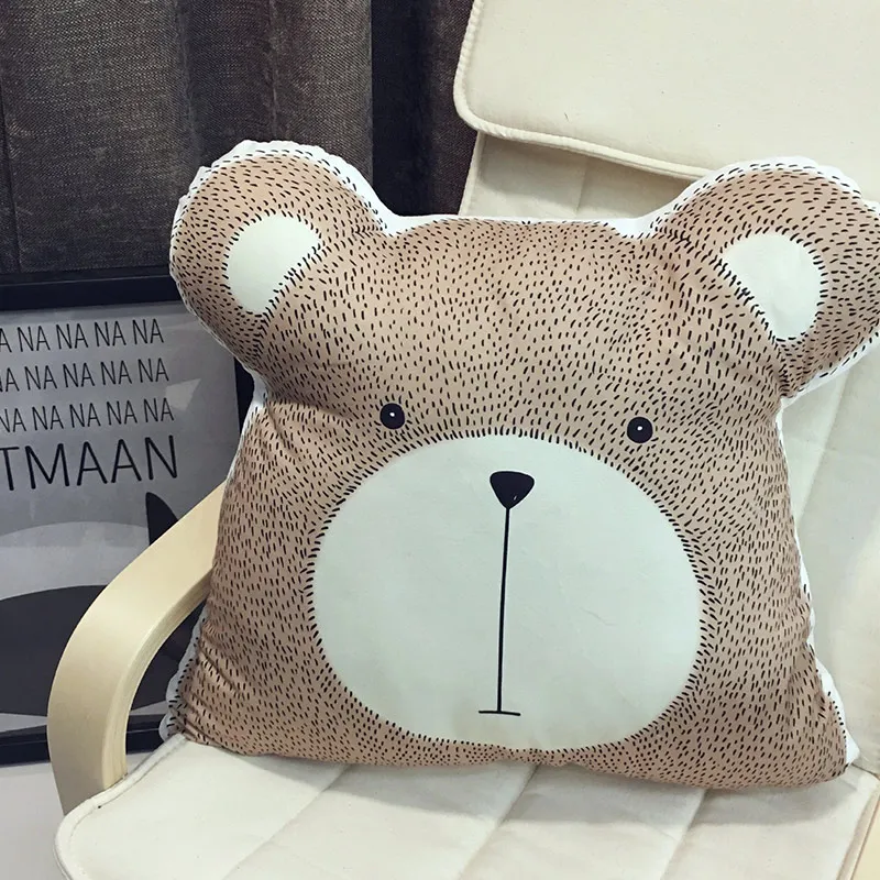 Bear Детские милые развивающие подушки животные Детские подушки Детская комната Декор ребенок мягкие игрушки для новорожденных рождественские подарки 1 шт - Цвет: Bear