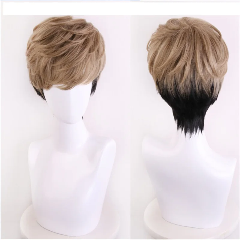 Killing Stalking Косплей двухцветный костюм парик короткие подстриженные волосы SangWoo короткий льняной черный Омбре косплей костюм парик