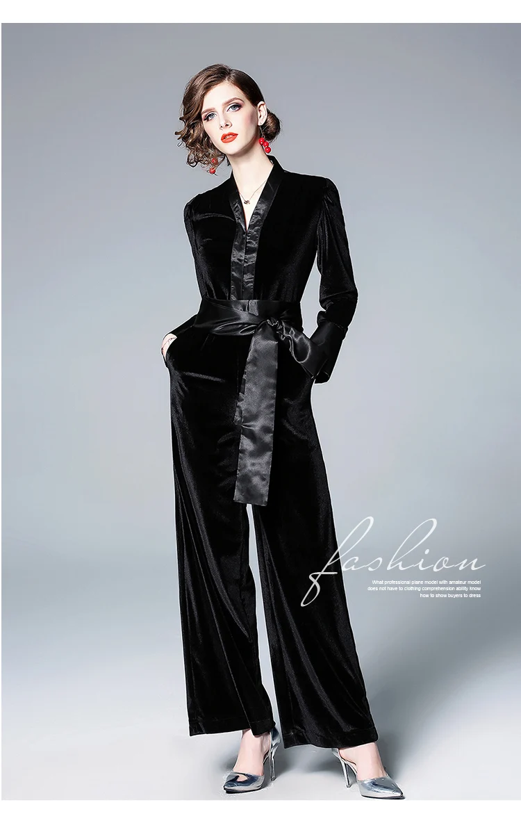 Vintage 50s 60S women velvet pinup le smoking jumpsuit in combinaison femme playsuit overalls macacao celebrity Office Work wear