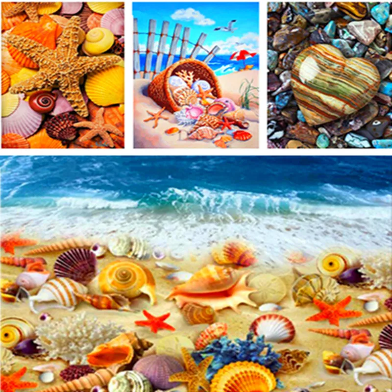 DIY алмазов картина вышивки крестом sea Shell Морская звезда пейзажа домашнего декора