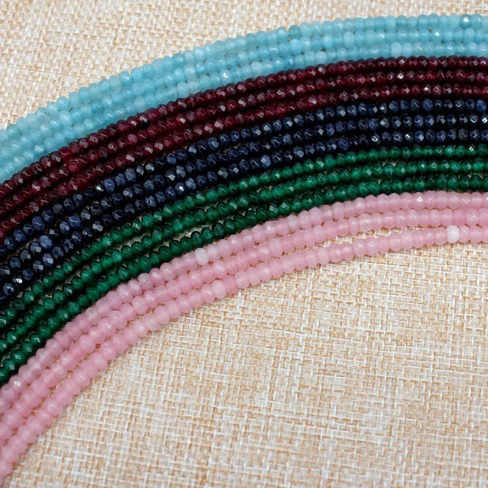 Free Shipping 2*4mm Pretty Faceted Rondelle Shape 10 Color Jades Loose Beads Strand 15&quot DIY Creative Jewellery Making | Украшения и