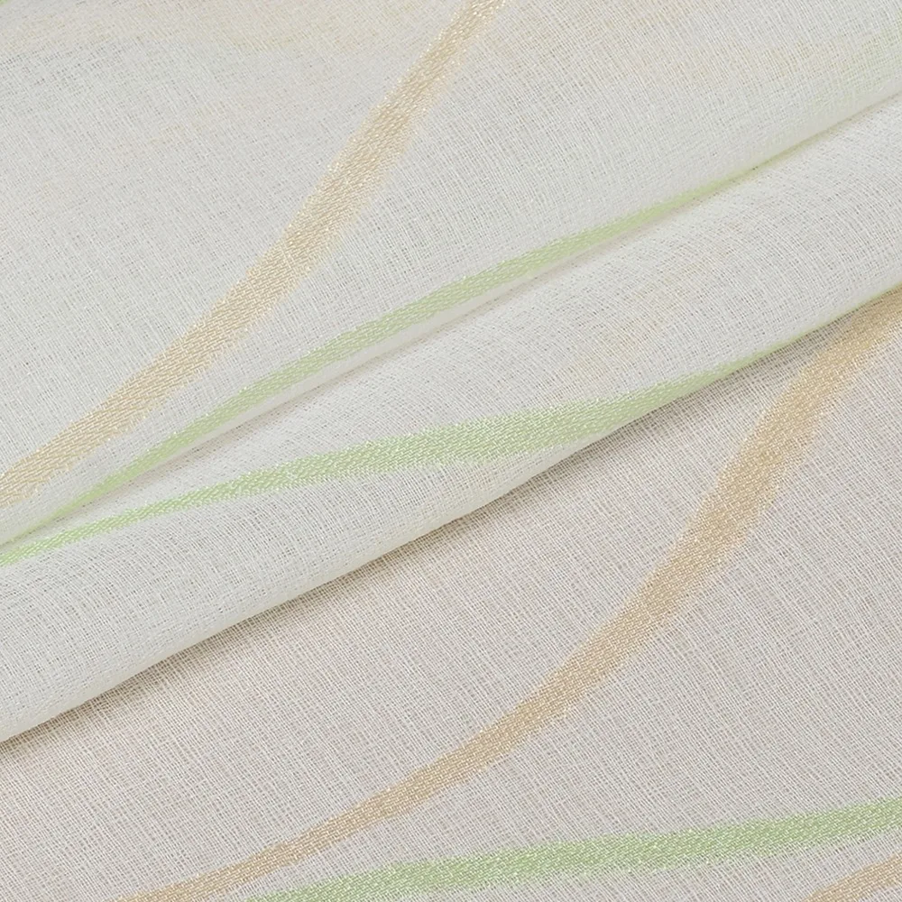 Занавес окна желтый и зеленый в полоску тюль ткань жаккард гостиная для штор