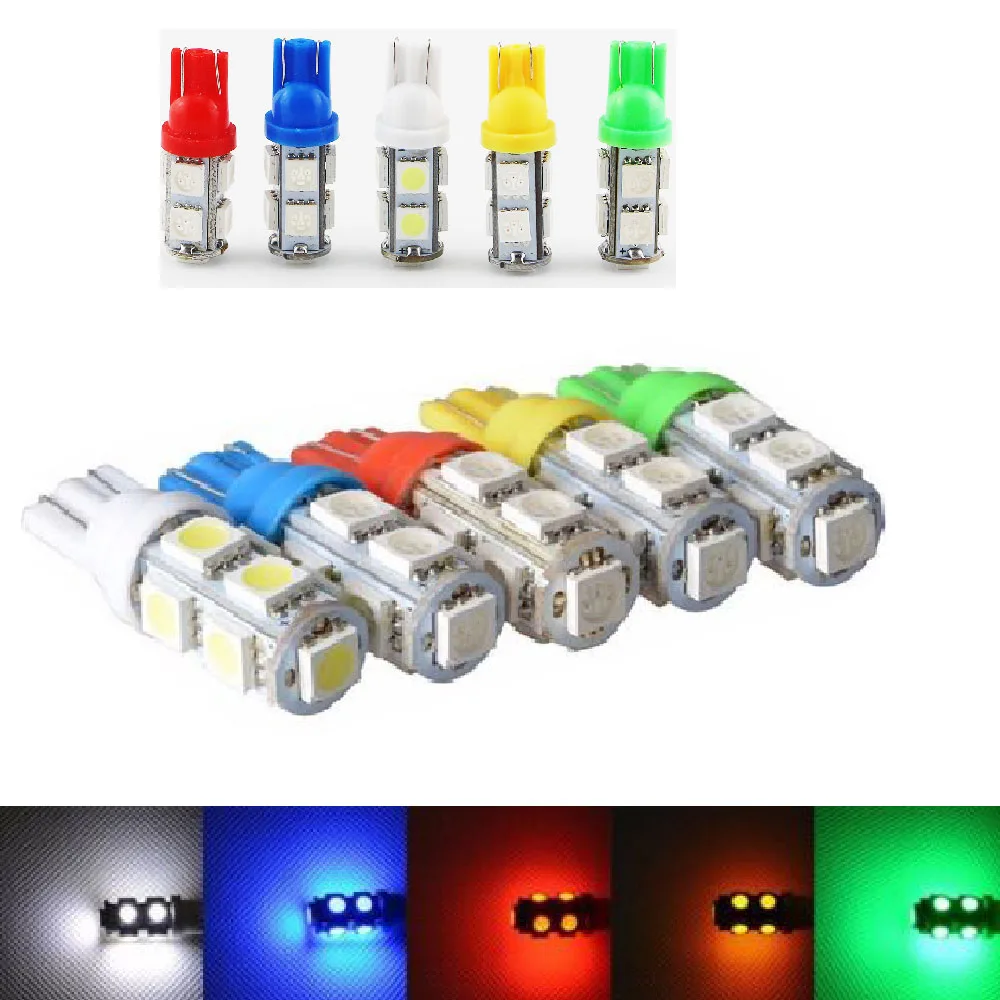 YSY 500 шт. T10 9SMD 5050 9 светодиодный автомобиль 194 168 192 W5W 12V светильник автомобильной лампы светодиодный светильник на танкетке головной светильник 9 SMD светильник s