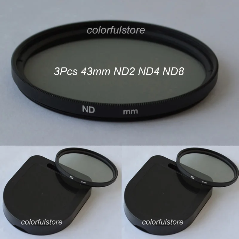 43 мм 3 шт. ND фильтр нейтральной плотности фильтры для линз ND2 ND4 ND8 2 4 8 Canon Nikon Minolta Fuji