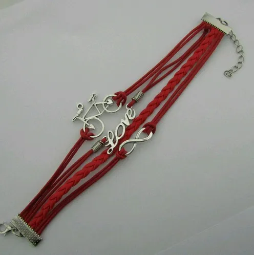 Модные очаровательные винтажные Многослойные плетеные браслеты LOVE Of Eight из яркой