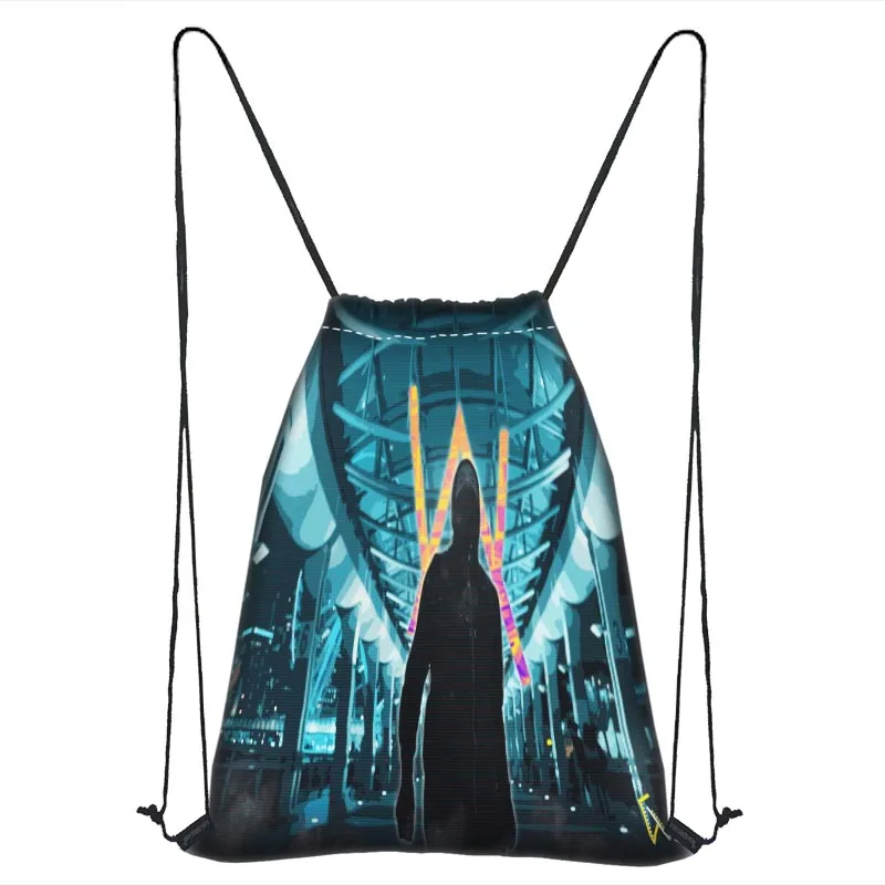 На заказ Alan Walker Drawstring сумка атласная мягкая сумка Портативная печать логотипов под заказ рюкзак больше размеров