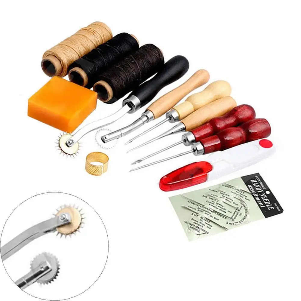 13 шт./компл. ручные инструменты Кожаные Ручные строчки швейные резьба Awl Вощеная