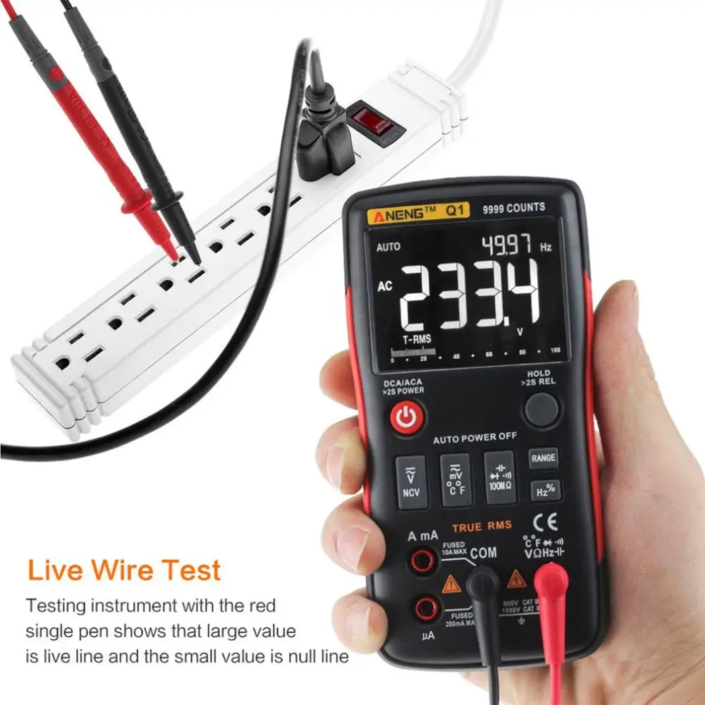 ANENG Q1 True-RMS Digital Multimeter esr meter Button 9999 testers automotive electrical capacitor tester dmm transistor | Инструменты