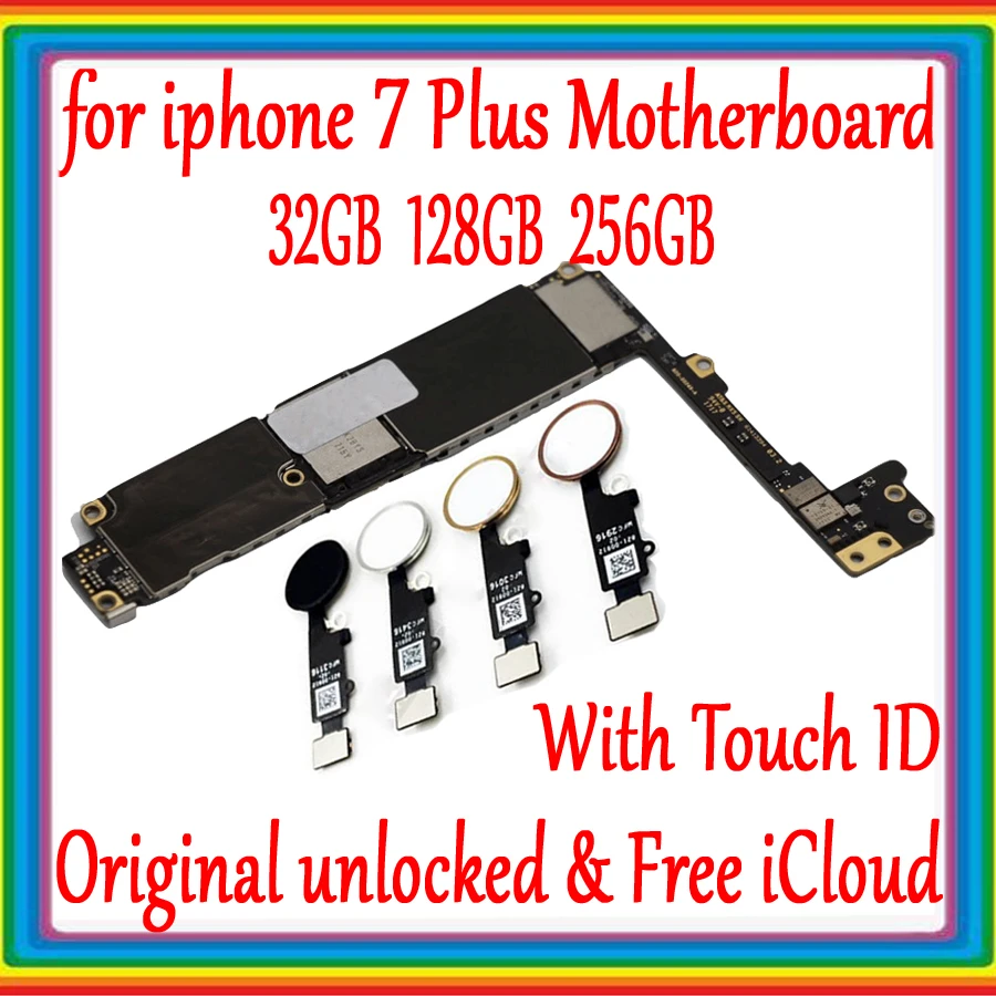 

Заводская Разблокировка для iphone 7 plus материнская плата с/без Touch ID,100% оригинал для iphone 7P логическая плата с полным чипом