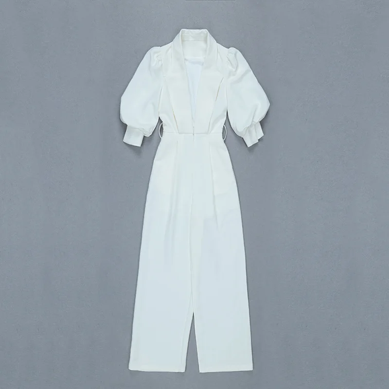 Женское боди с V образным вырезом элегантное белое поясом в стиле Звезд для