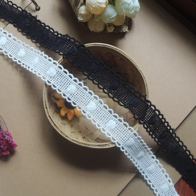 

Custom lace bar code, water soluble heart shape lace, garment trim accessories DIY handwork material width 2.2cm