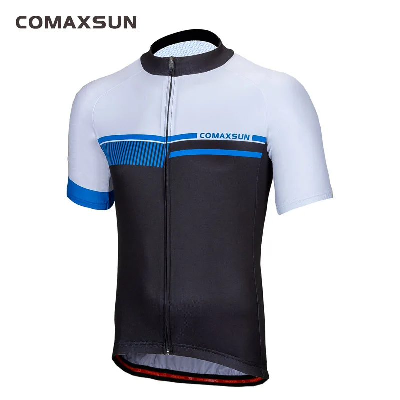 White Blue Comaxsun Велоспорт Джерси Топы летние гонки велосипедная одежда Ropa Ciclismo короткий рукав mtb велосипед Джерси рубашка Майо Ciclismo - Цвет: White Blue