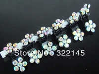 12pcs crystal flower mini hair claw clamp hair clip hair pin hair accessory new