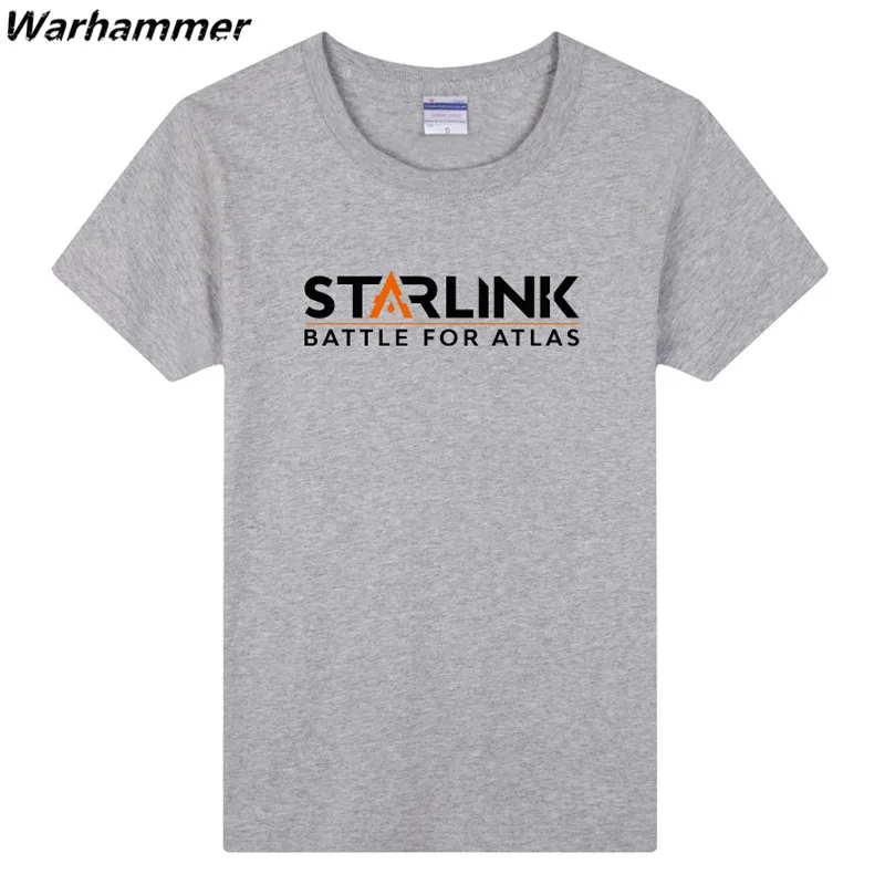 Warhammer игры Новая футболка Для мужчин стадо печатных Starlink Битва за Atlas хлопковые с