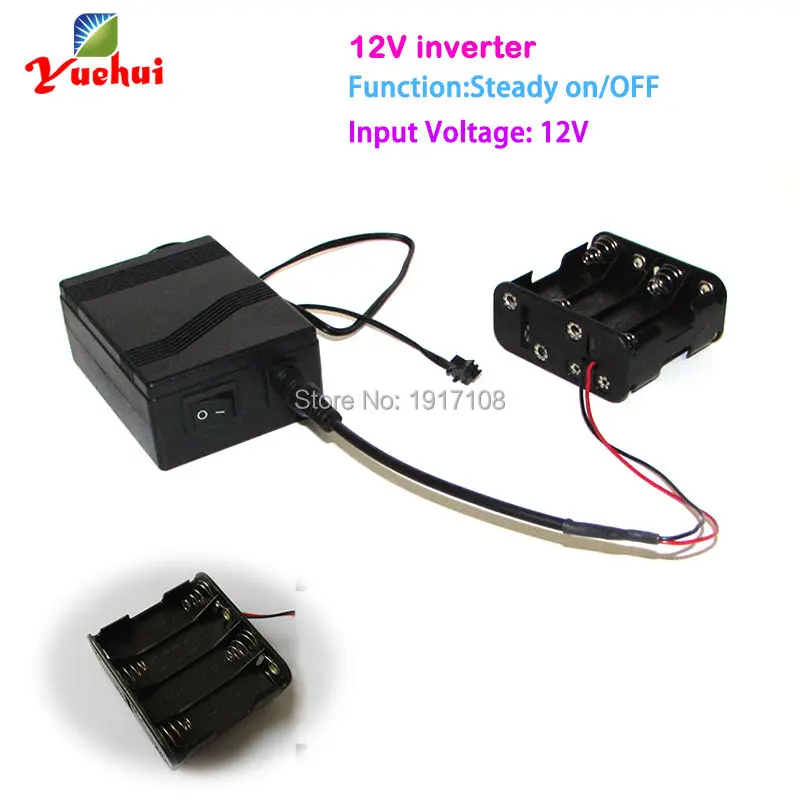 

New 30meters DC12V EL inverter EL Driver with Cell box for 30M EL wire and EL strip powered by 8-AA battery For Party decoration