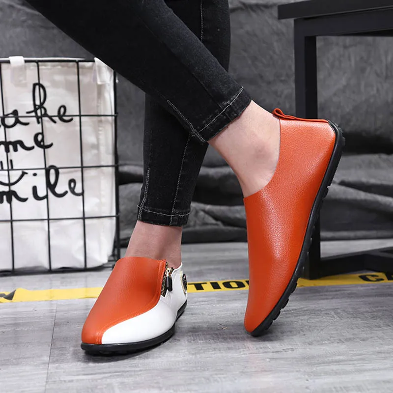 Новинка мужские модные Лоферы Orca в стиле пэчворк Повседневная Белая обувь из