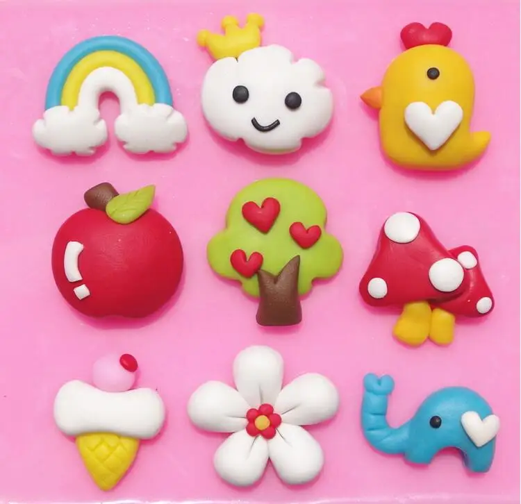 

Real Free Post New Diy Mushroom Cloud Of White Birds Flowers And Green Liquid Mold Chocolate Fondant Cake Decorating Tools