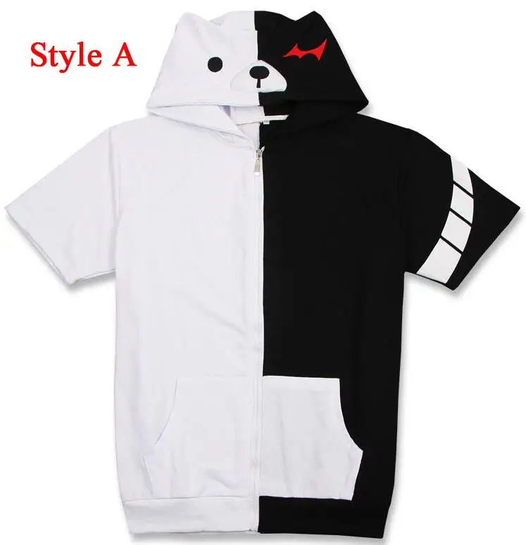 Style A 2 стиля аниме Danganronpa триггер счастливый хаос Монокума футболка Косплей Костюм короткий рукав с капюшоном Толстовка Повседневная флис - Цвет: Style A