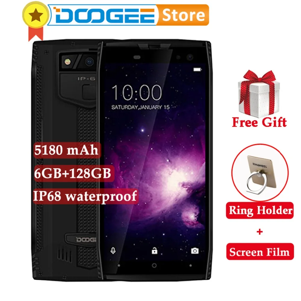 DOOGEE S50 6 ГБ 128 Гб мобильный телефон Android 7 1 5180 мАч Быстрая зарядка 5 дюймов 18:9 16 МП