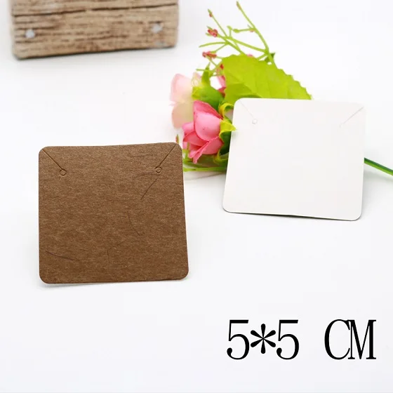 5x5cm kraft 1 100 шт./лот, много размеров, крафтовые серьги, ожерелье, карты, двойной цвет, Висячие бирки, серьги-гвоздики, карты для ювелирных изделий, серьги, ожерелье, дисплей - Цвет: 5x5cm kraft 1