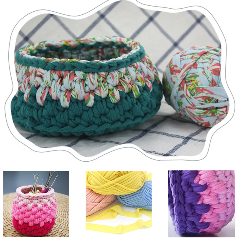 2 шт. DIY Вязание Шерсть креативная пряжа Экологичная 100 г Skein ручной работы Смешанная лента футболка пряжа для вязания крючком