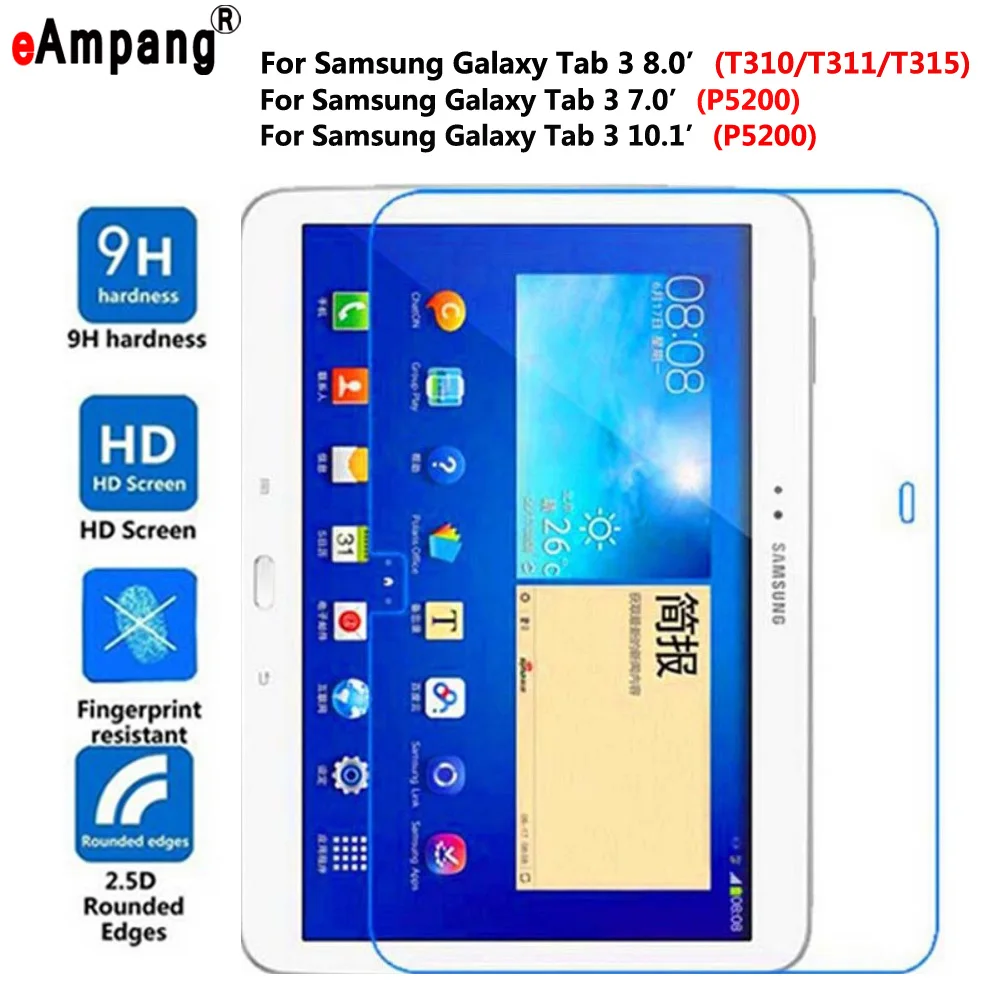 Закаленное стекло для Samsung Galaxy Tab3 Tab 3 7 0 P3200 8 T310 T311 10 1 P5200 Защитная пленка экрана