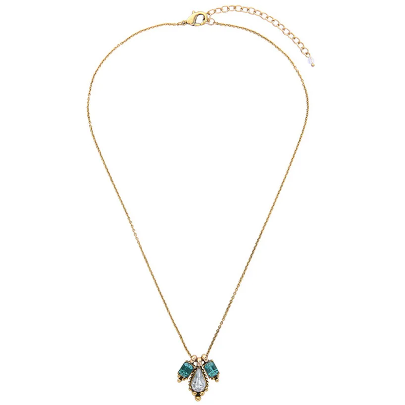 Кристальный образец геометрическое ожерелье в форме капли воды подвеска длинная