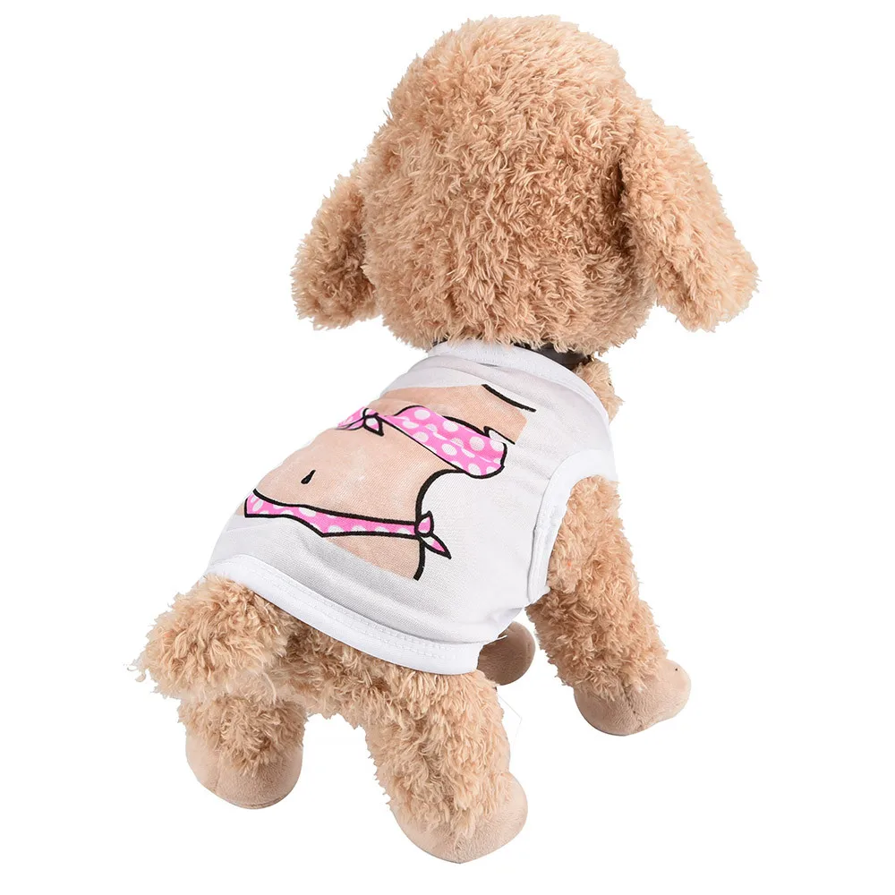 Smmer Одежда для собак маленькие собаки забавные поддельные брюшные мышцы бикини с