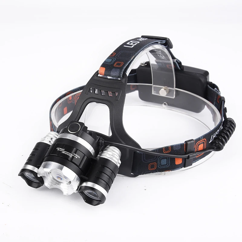 2016 New Zoomable 3 Leds 6000LM Head Lamp Spotlight XML T6 + 2 XPE LED Headlamp Headlight Camping Light AC &amp Car charger | Лампы и