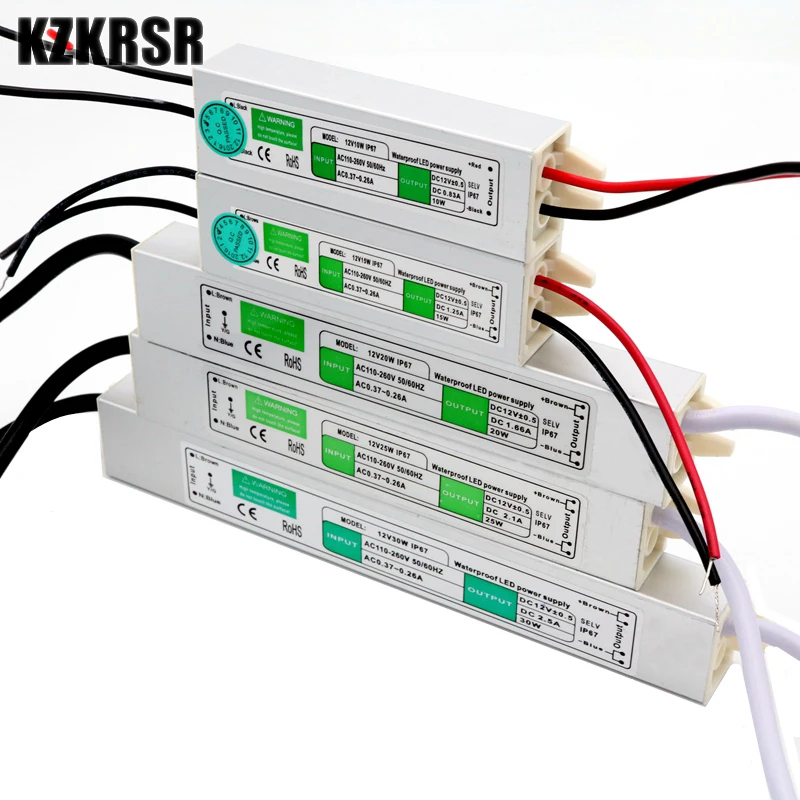 DC12V источник питания 10 Вт/15 Вт/20 Вт/25 Вт/30 Вт/45 Вт/50 Вт/60 Вт/80 Вт светодиодный