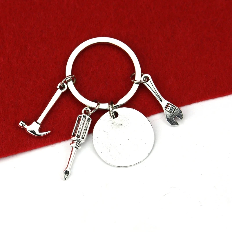 Trendy Silver Color Alloy round Lettering if dad can not fix it no one Car Trucker pendant KeyChain Gift Jewelry | Украшения и