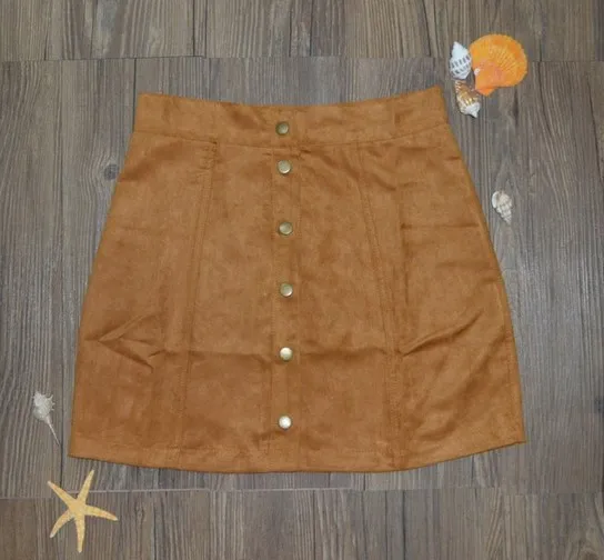 

Style 2018 chic style sexy fashion comfortable basic female skirt solid pleated button above knee sheath slim mini woman skirt