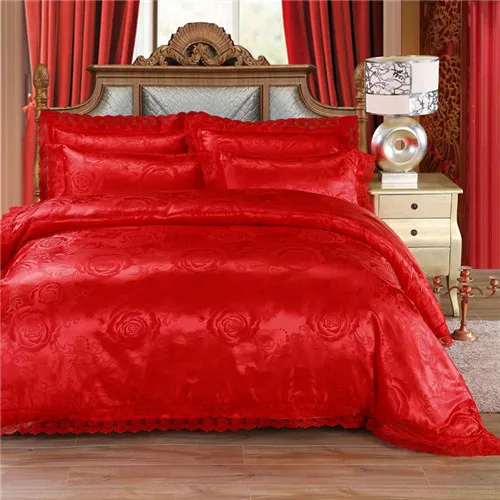 marry red love Домашний текстиль серебряный комплект постельных принадлежностей постельное белье 4 шт постельное белье Европейский покрывало роскошный золотой плоской подошве sheet45 - Цвет: marry red love