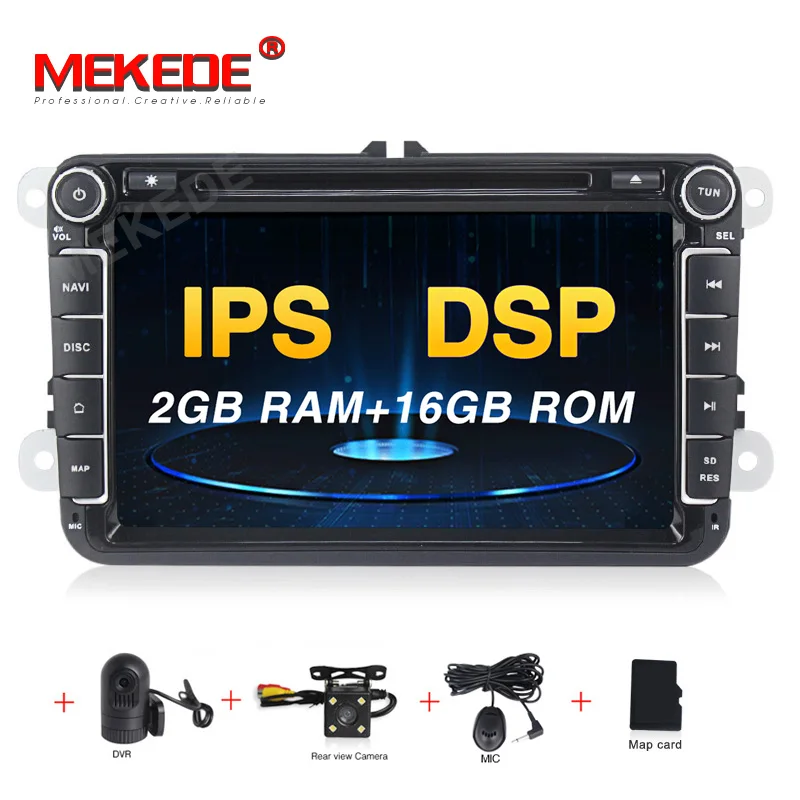 add Camera DVR MEKEDE Android 9,0 4+ 64G ips DSP RDS 8 дюймов сенсорный для VWpassat b7 b6 golf 5 polo tiguan octavia автомобильный аудио bluetooth Радио ipod - Цвет: add Camera DVR