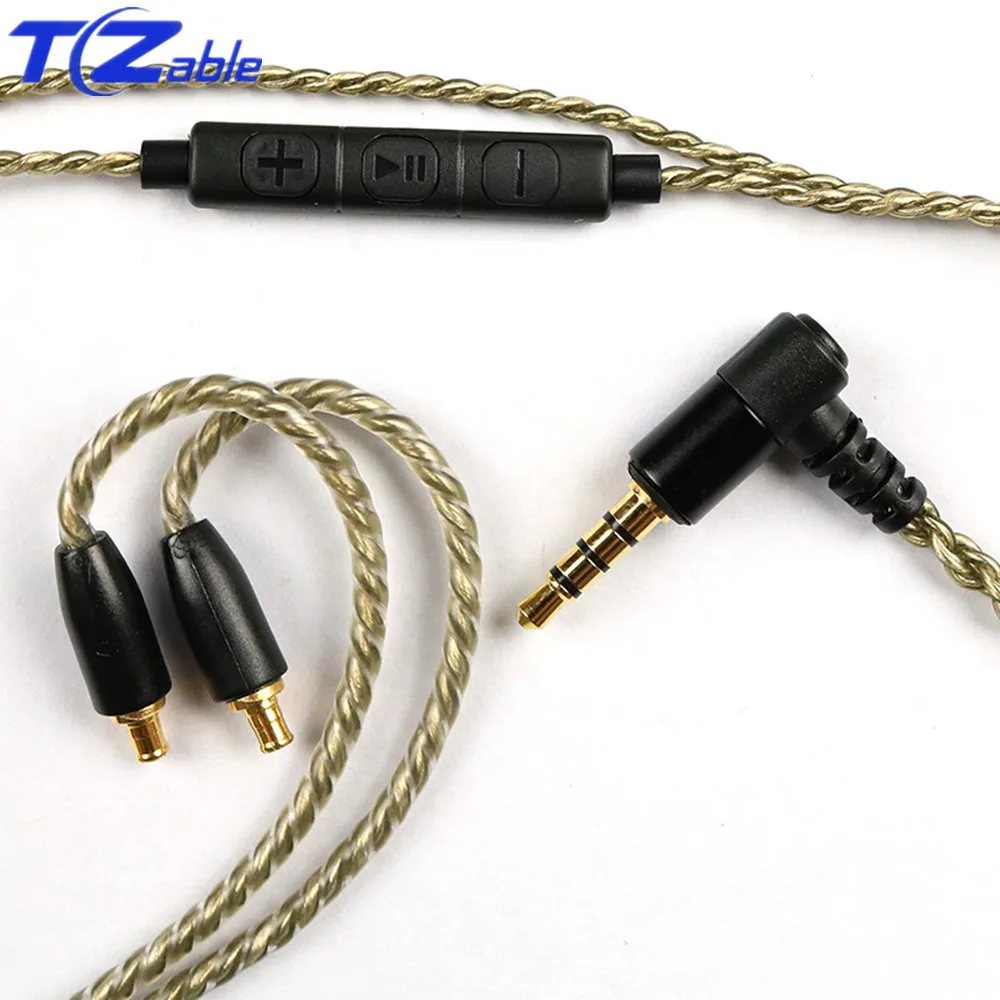 Hifi Headphone Cable With Microphone 3.5mm Earphone Maintenance Wire For MMCX se215 se315 se425 se535 se846 DIY Headset Cable