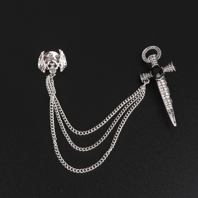 Винтажная брошка Mdiger Мужская брошь кисточка с цепочкой|chain brooch|vintage broochlapel pin brooch |