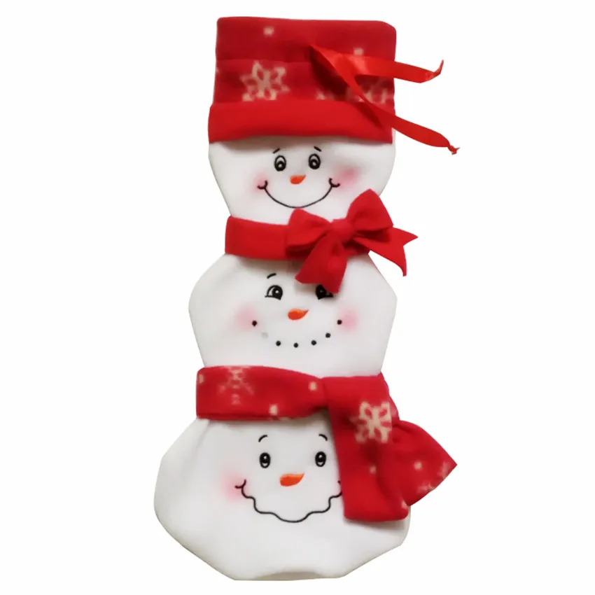 Рождественский Декор три головы снеговика дизайн мешок для конфет чулок