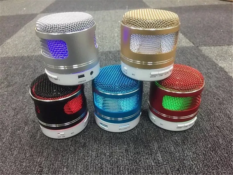 Высококачественный Железный Bluetooth динамик HIFI Красочный светодиодный портативный мини-динамик для TF карты FM Радио MP3 с микрофоном Звонки