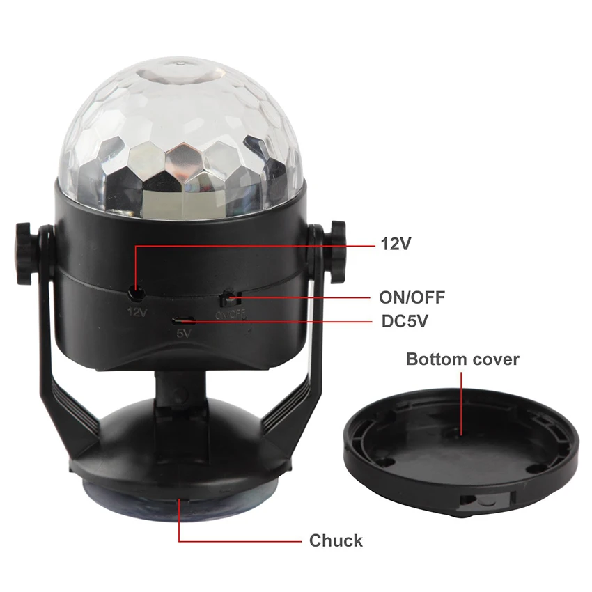 Портативный звуковая активация диско вечерние светильник s Батарея питание/USB