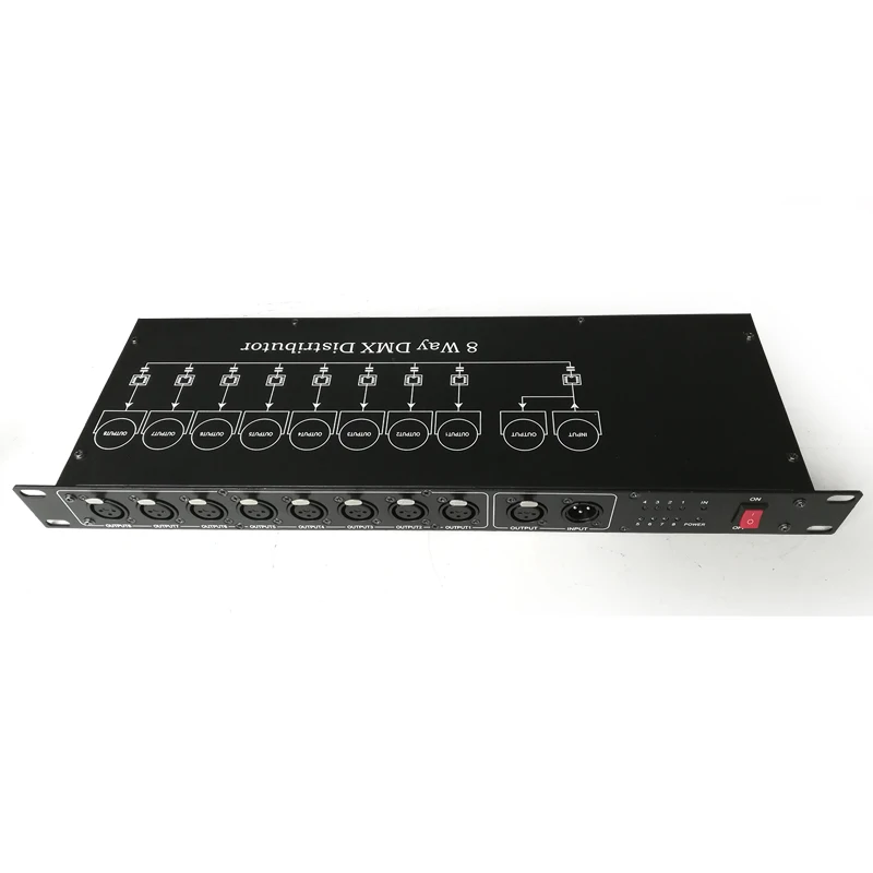 Горячая Распродажа 8 способ DMX512 усилитель сигнала свет этапа DMX Дистрибьютор