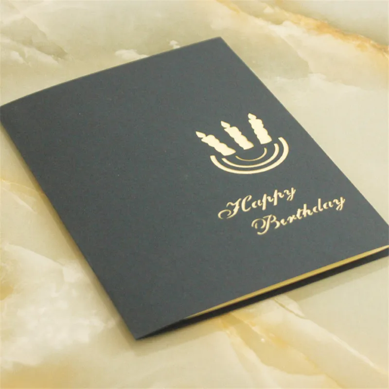 3D лазерный пирог с красивым тортом на день рождения всплывающая бумага ручной