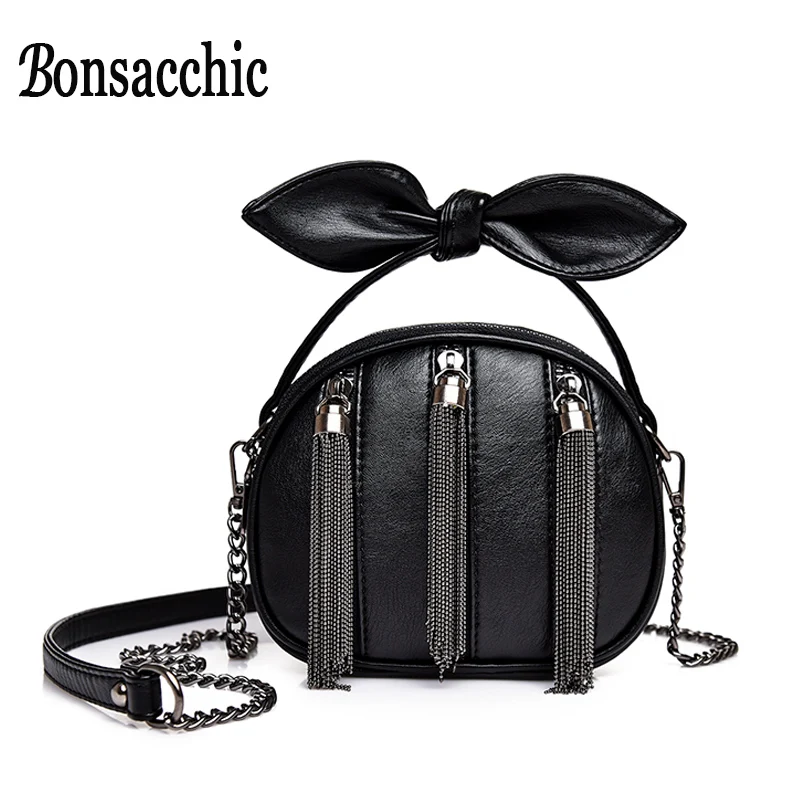 Bonsacchic сумки через плечо с бахромой для женщин 2019 роскошные женские дизайнерские