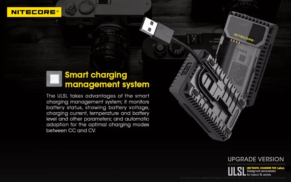 Nitecore ULSL USB зарядное устройство для Leica BP-SCL4 аккумуляторы совместимы с SL Typ 601 Series
